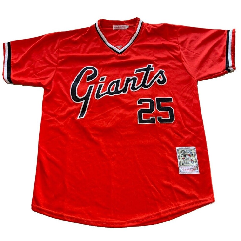 Mitchell & Ness San Francisco Giants Barry Bonds Sz Large #25 MLB Jersey Orange